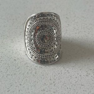 ANNA BECK silver classic saddle ring size 7